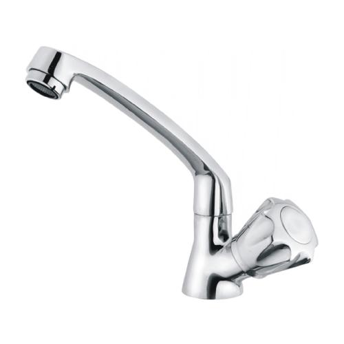 Swan Neck Pillar Cock With Swinging Spout