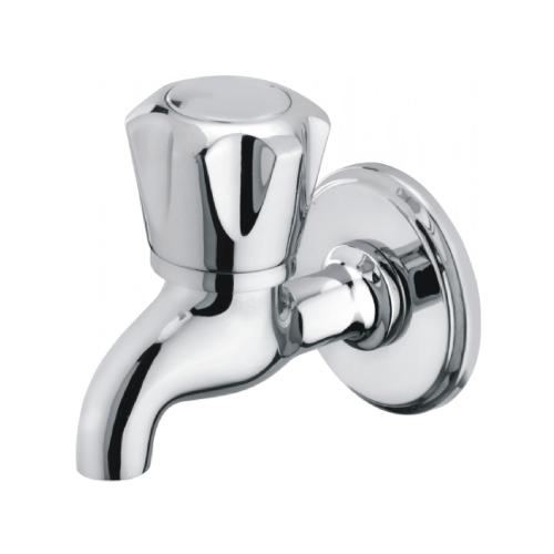 Bib Cock Short Body with Wall Flange Chrome